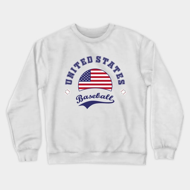 USA Baseball Crewneck Sweatshirt by CulturedVisuals